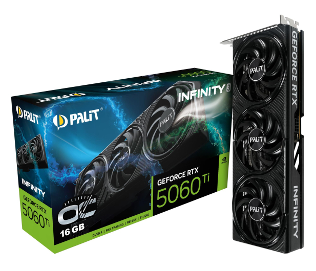 PALIT GeForce RTX 5060 Ti Infinity 3 OC 16GB GDDR7 DLSS4 - 1331018 - zdjęcie